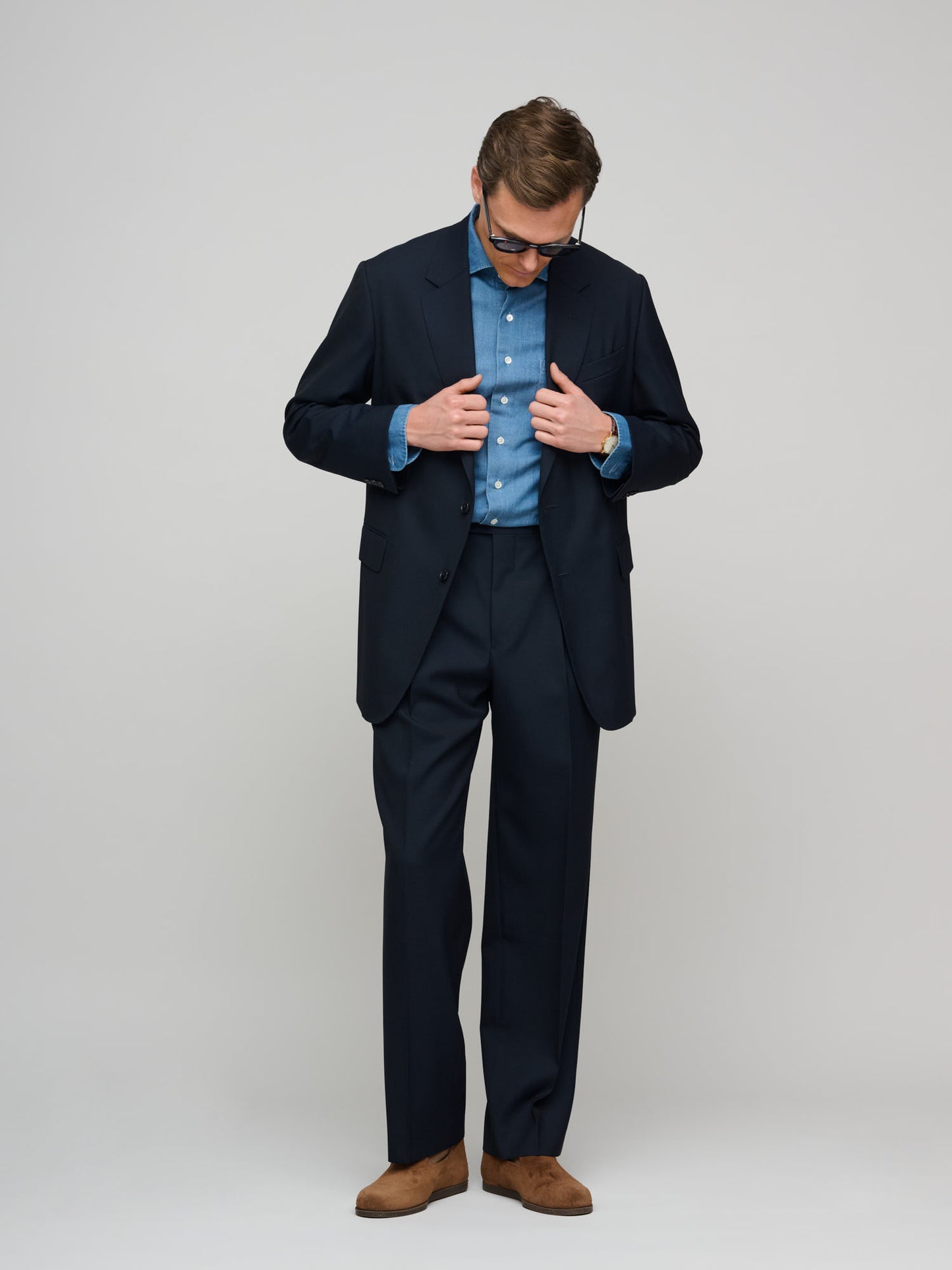 Wool Kid Mohair Hop Sack Jacket, Dark Navy
