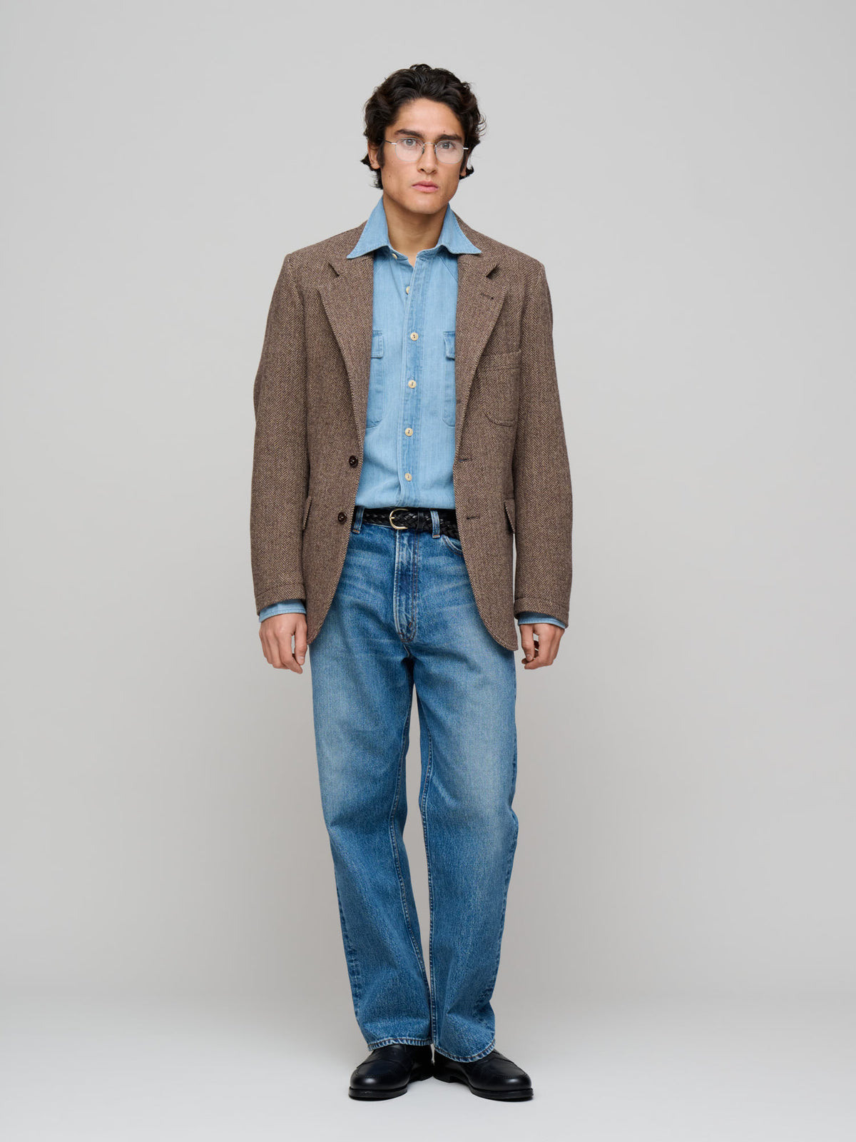 MKVII Tweed Herringbone Games Blazer, Brown