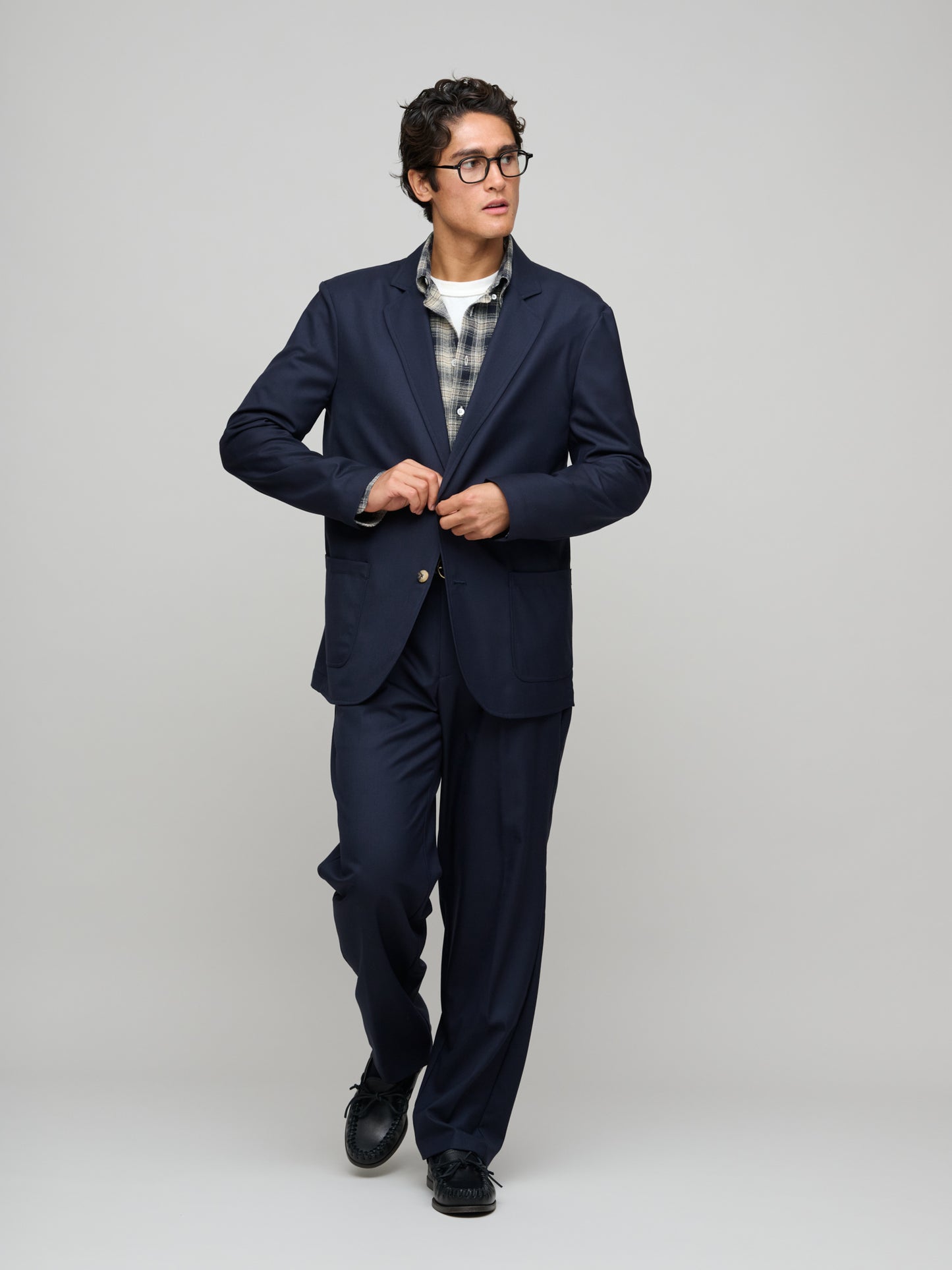 Writers Jacket Super 130's Wool, Dark Navy
