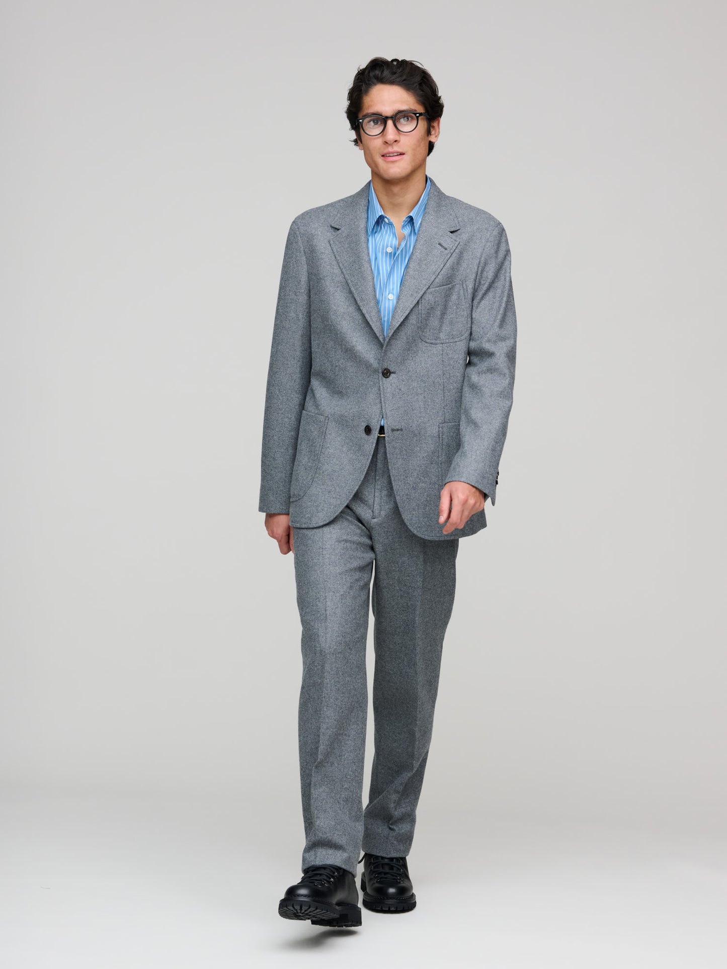 K. Jacket Brushed Flannel, Grey