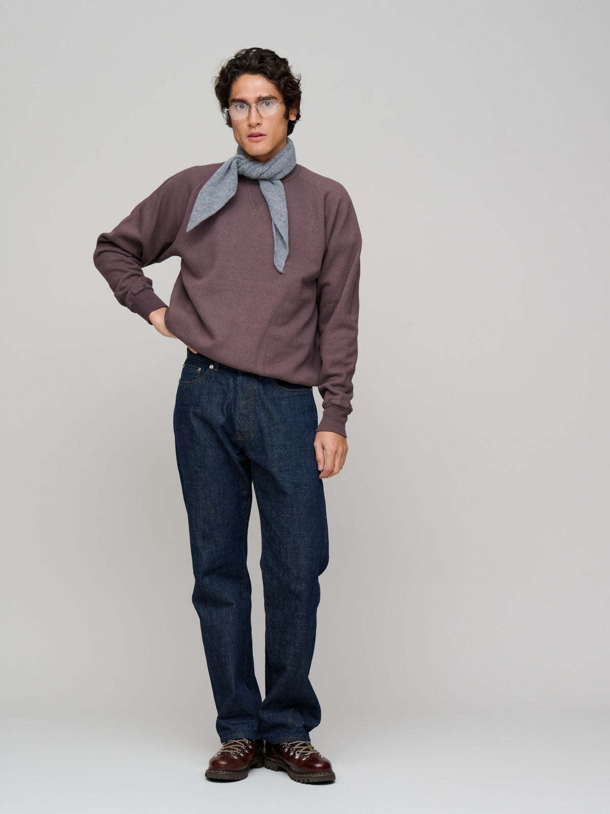 Puamana CN Sweatshirt Japanese Brushed Fleece, Raisin