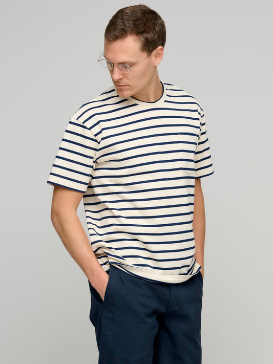 Oversized T-Shirt, Blue Stripes