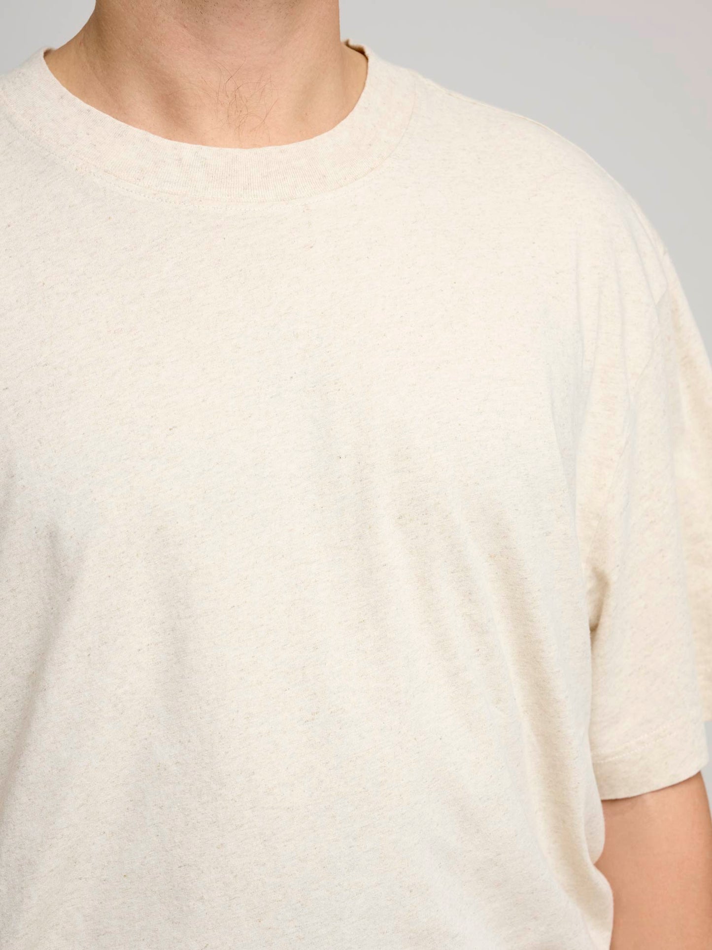 Simple T-Shirt Cotton Linen Jersey, Natural
