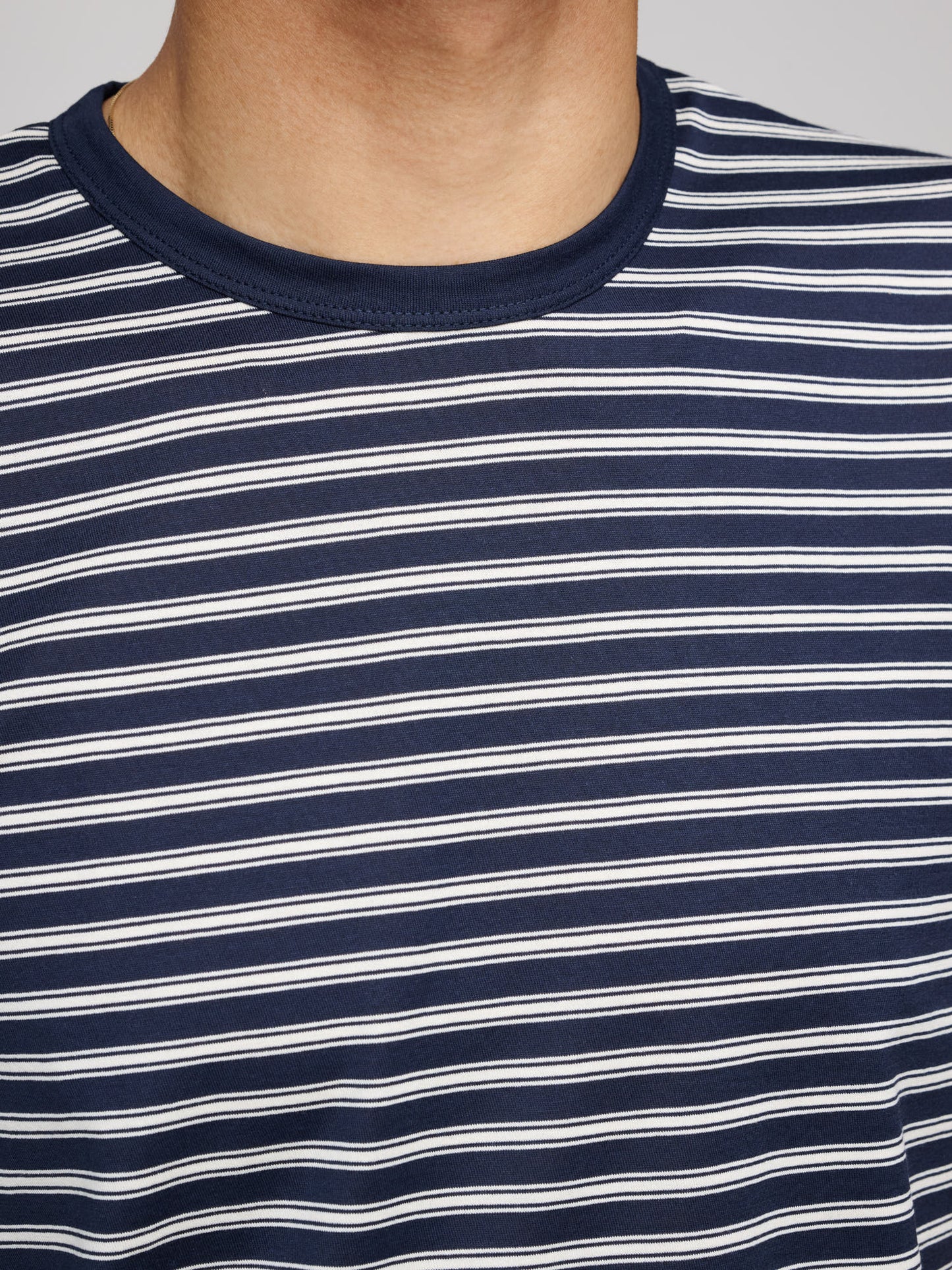 Classic Cotton T-shirt, Navy & Undyed Vintage Stripe