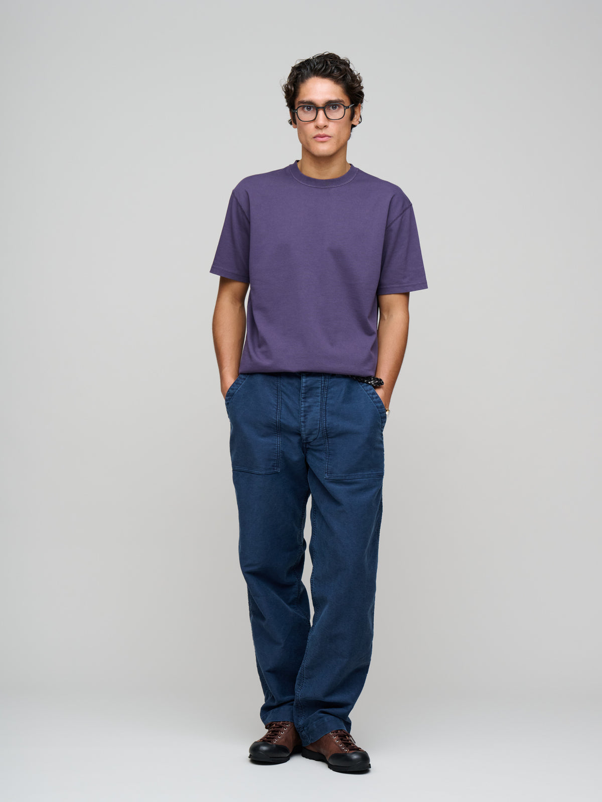 Drake's 77 Back Print Hiking Tee, Dark Purple