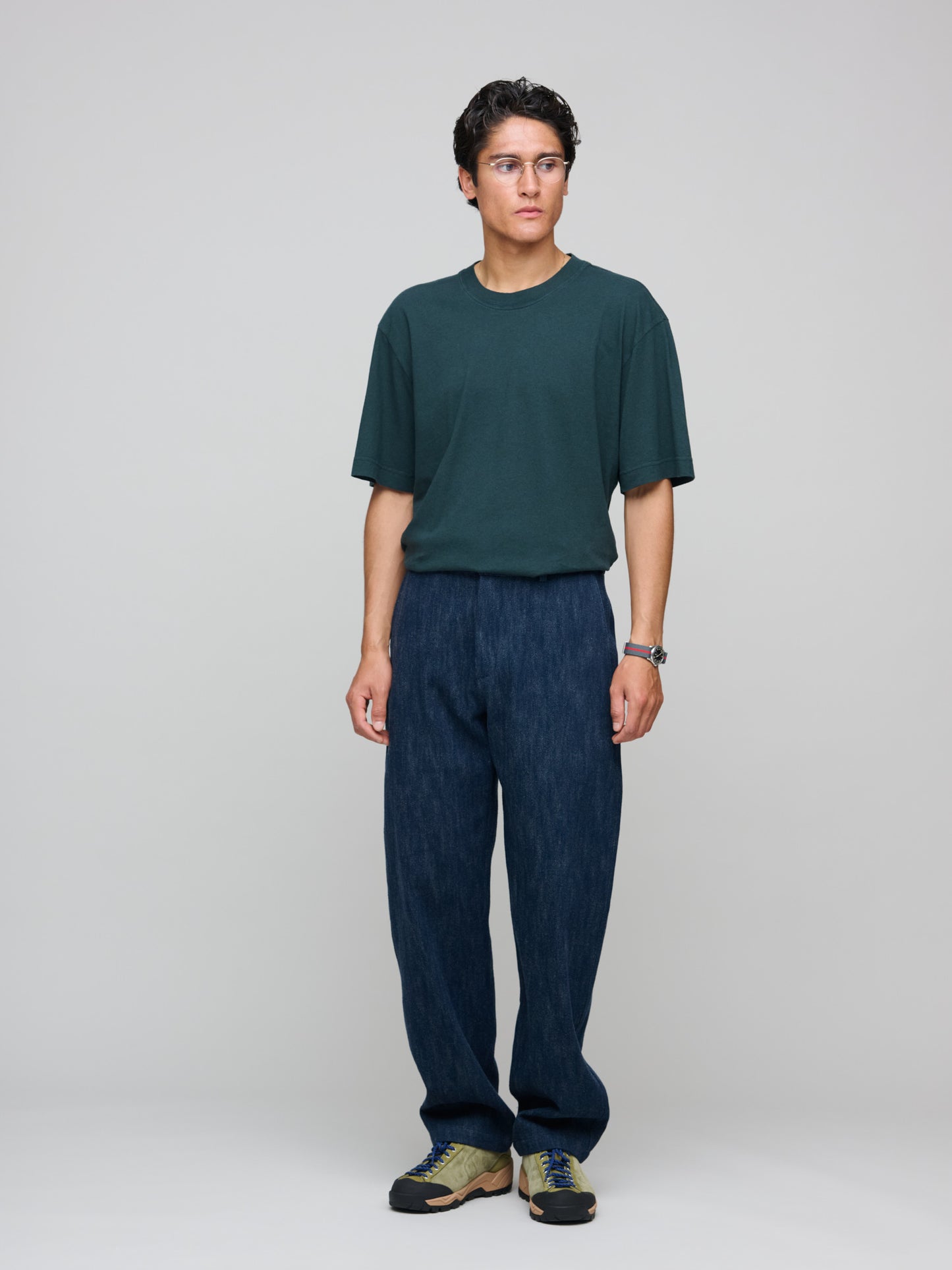 Simple T-Shirt Cotton Linen Jersey, Algae