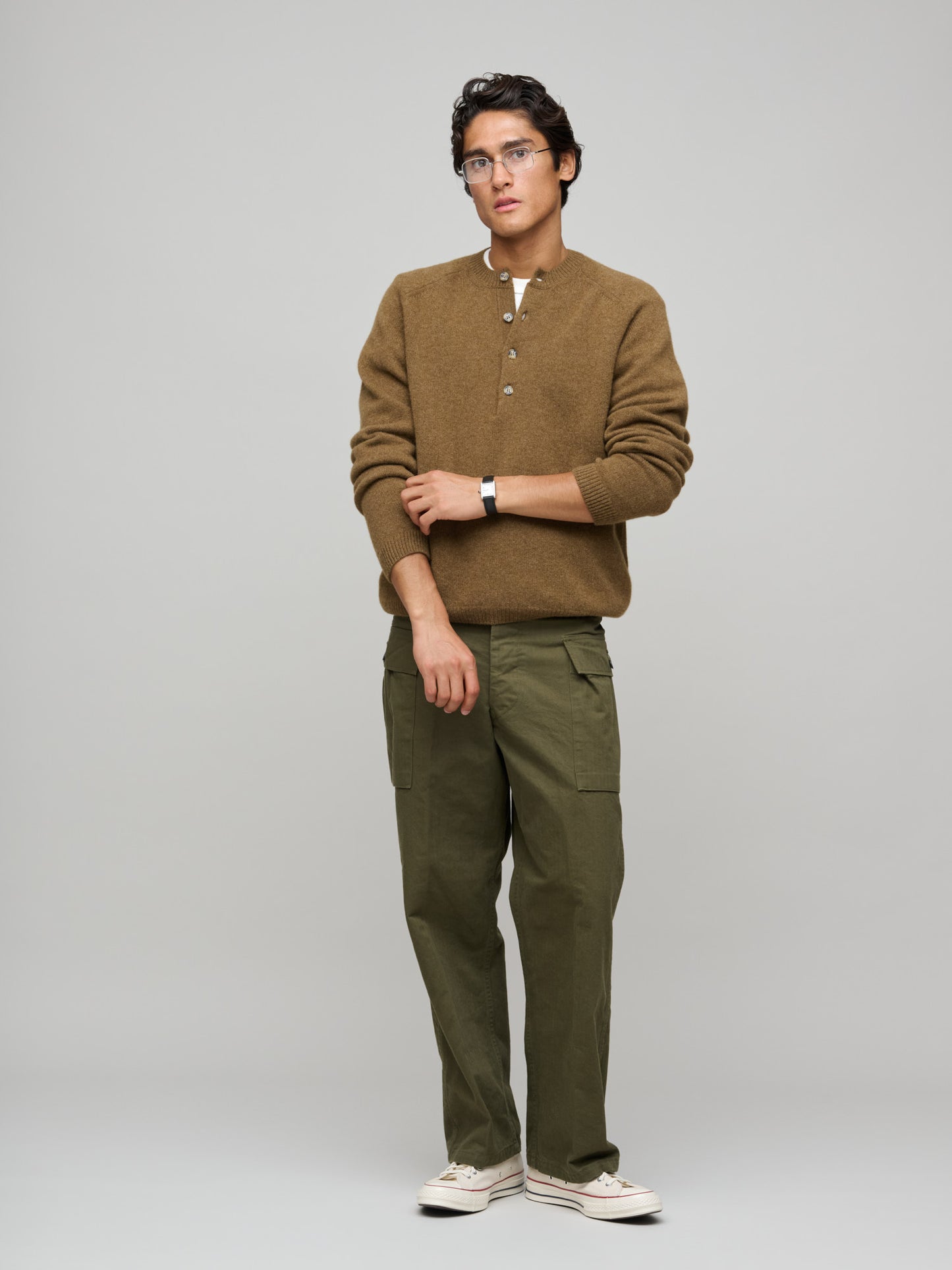 Easy Henley - Cashmere/Lambswool, Bark