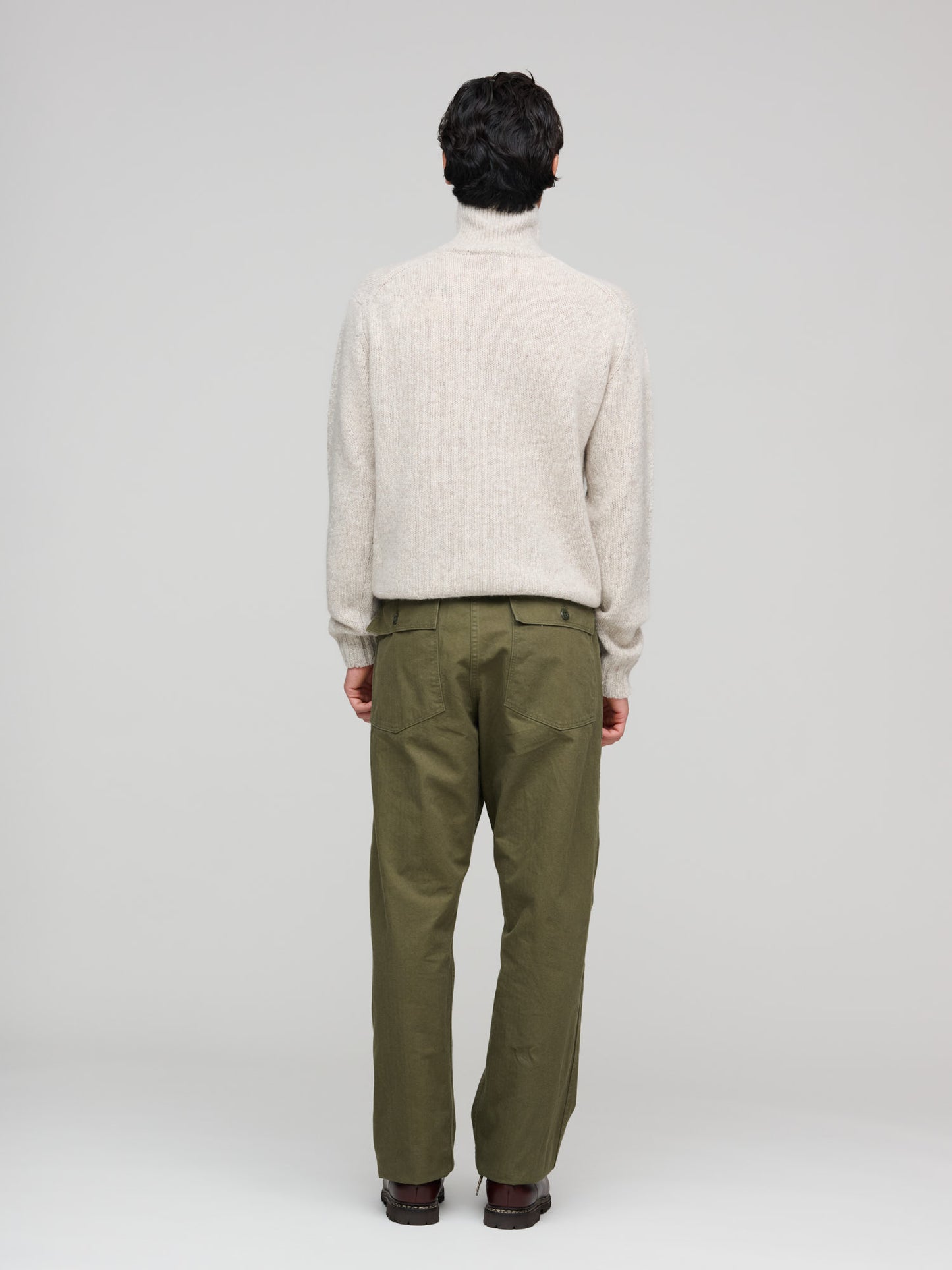 Herringbone Vintage Fit Fatigue Pants, Dark Green
