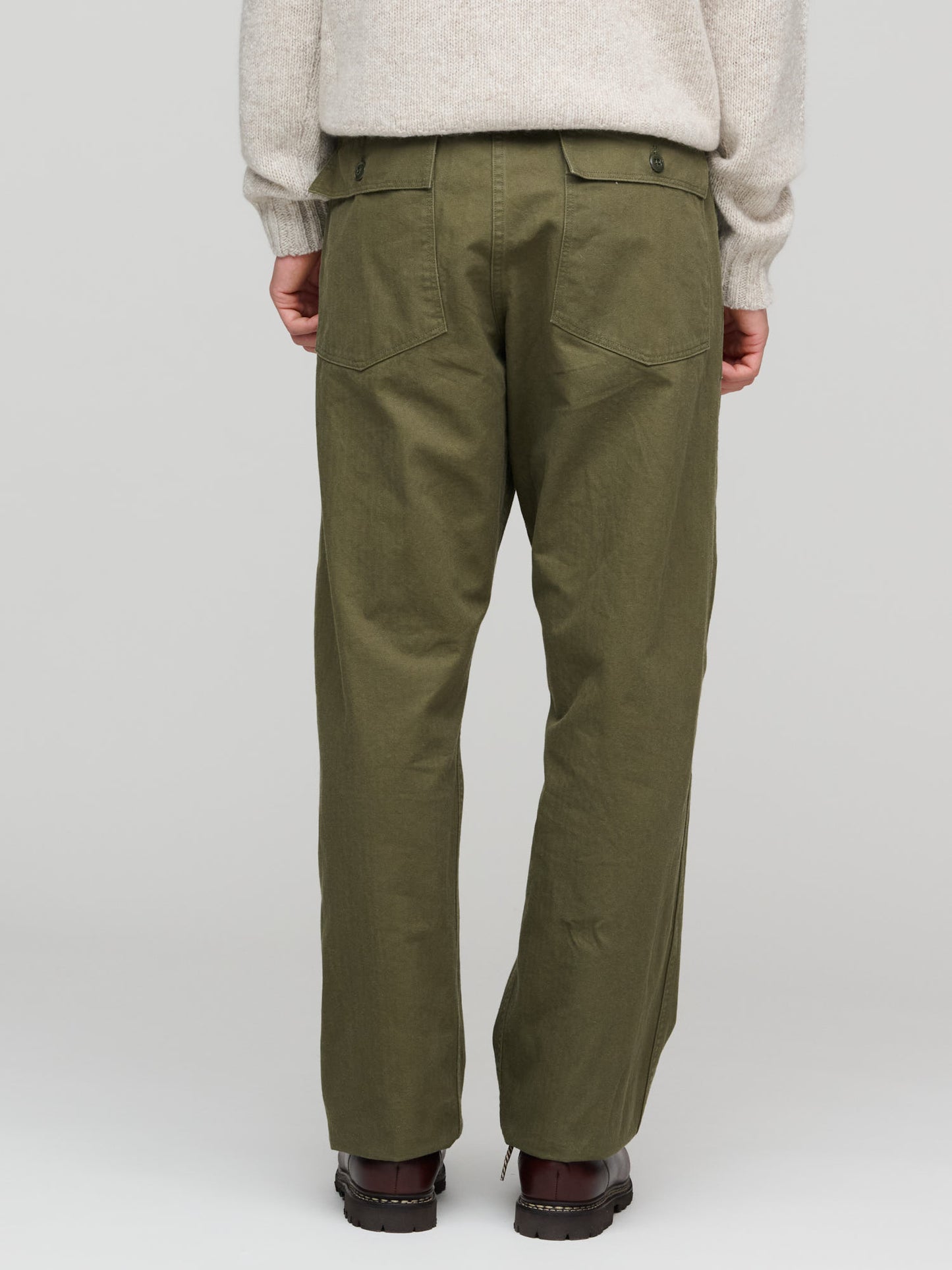 Herringbone Vintage Fit Fatigue Pants, Dark Green