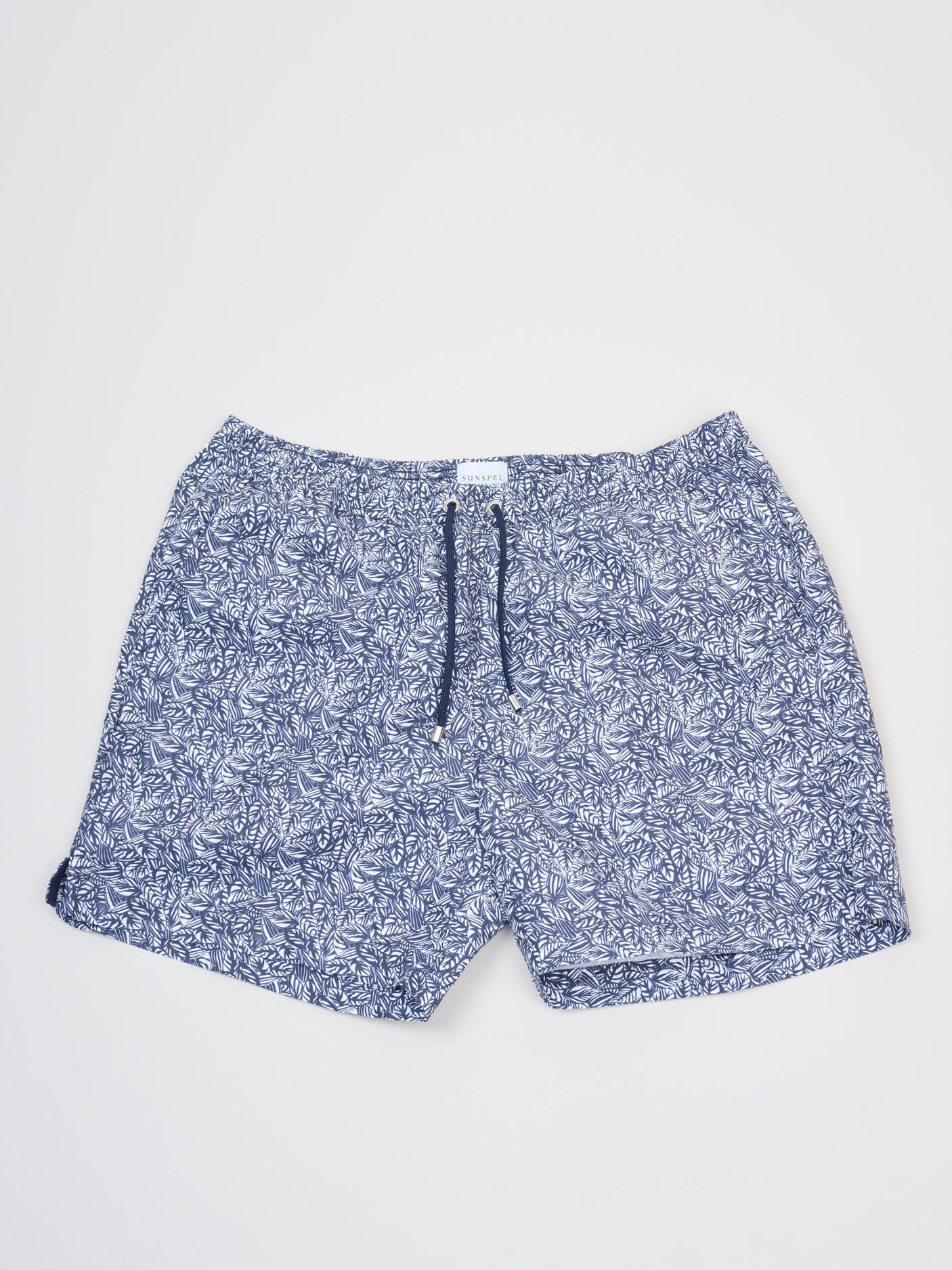 Drawstring Swim Short, Navy Tropics Print