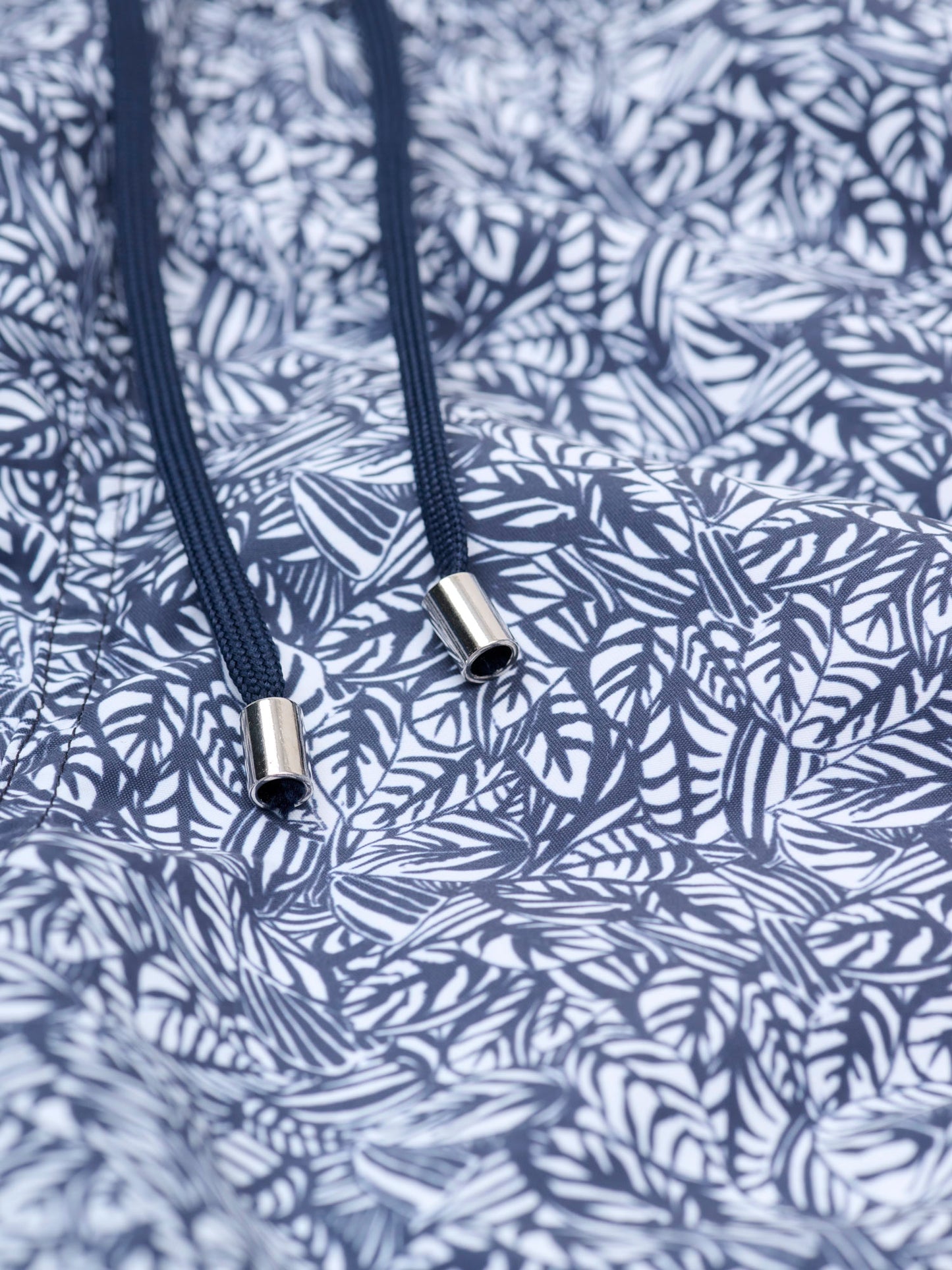 Drawstring Swim Short, Navy Tropics Print