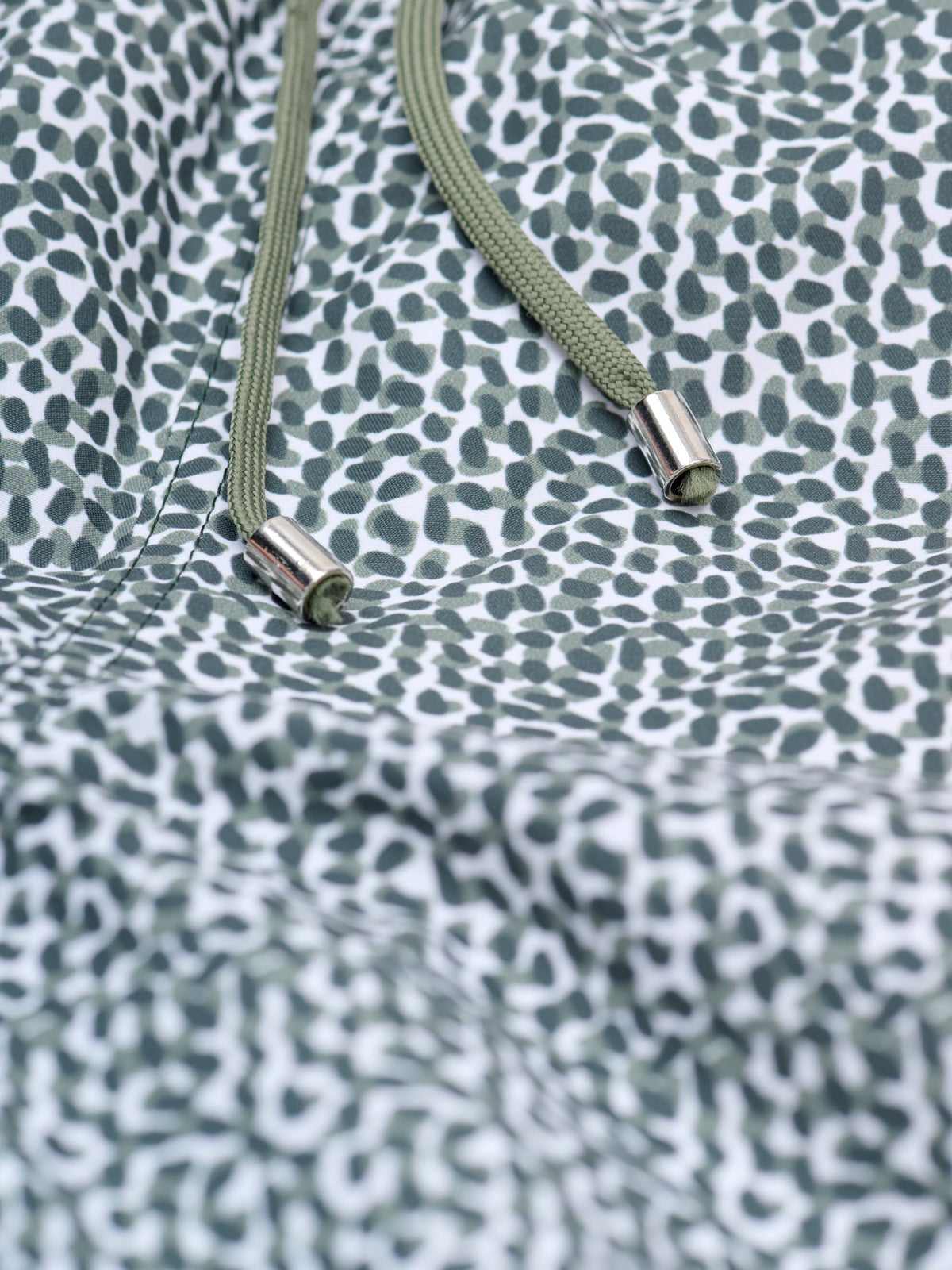 Drawstring Swim Short, Green Painted Spot Print