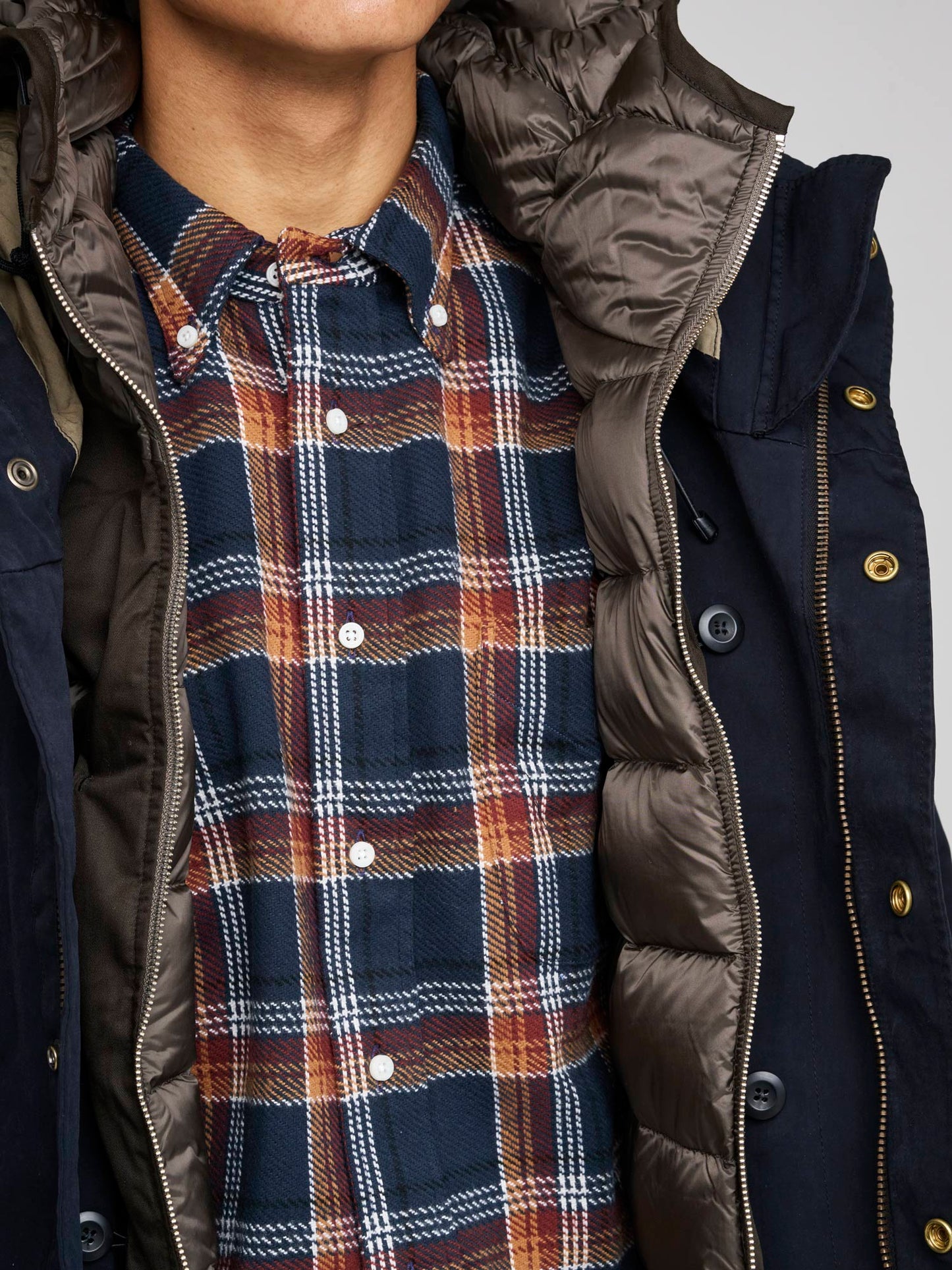 Cyclone Parka Navy, Brown Liner