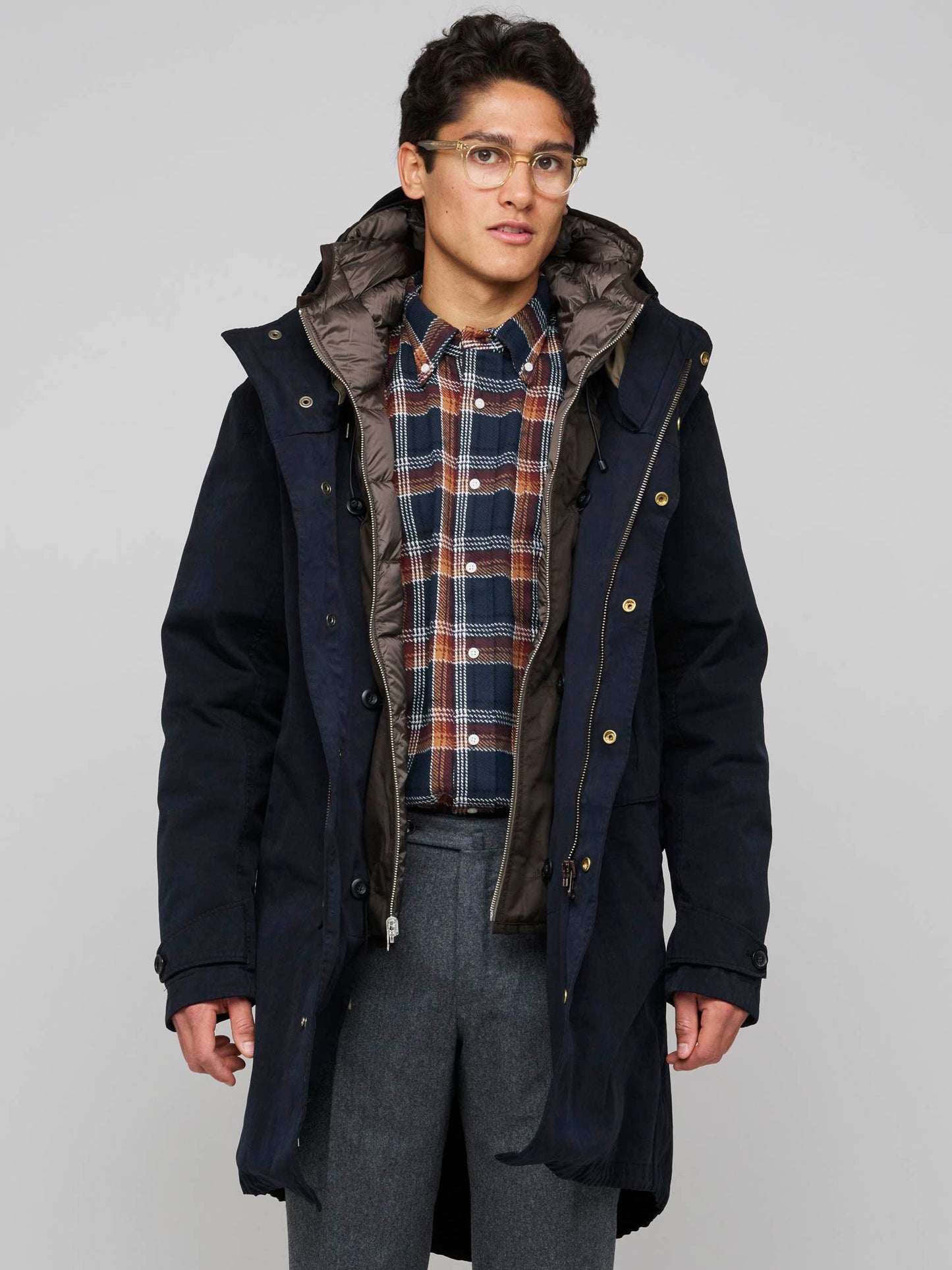 Cyclone Parka Navy, Brown Liner