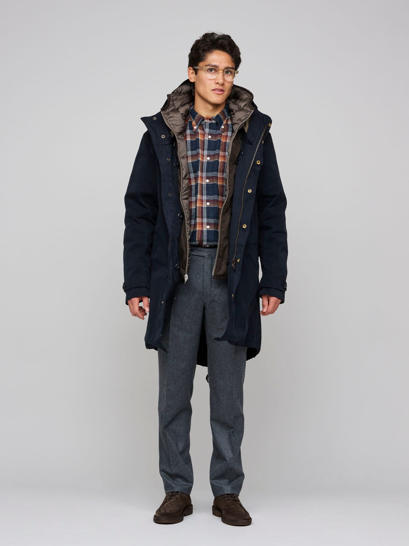 Cyclone Parka Navy, Brown Liner