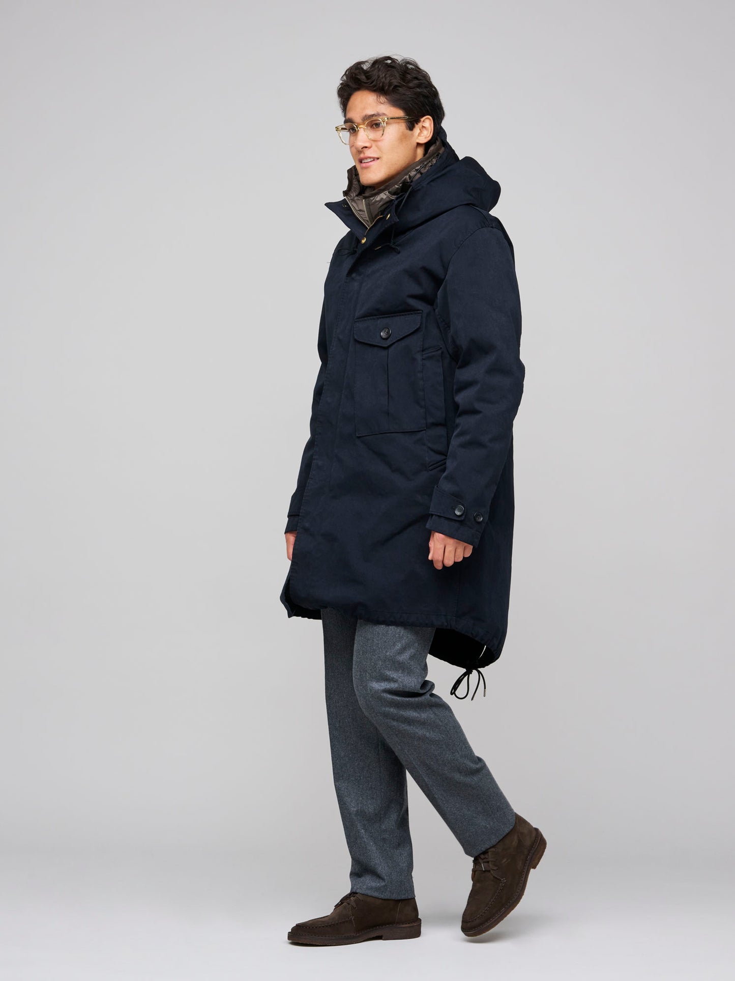 Cyclone Parka Navy, Brown Liner