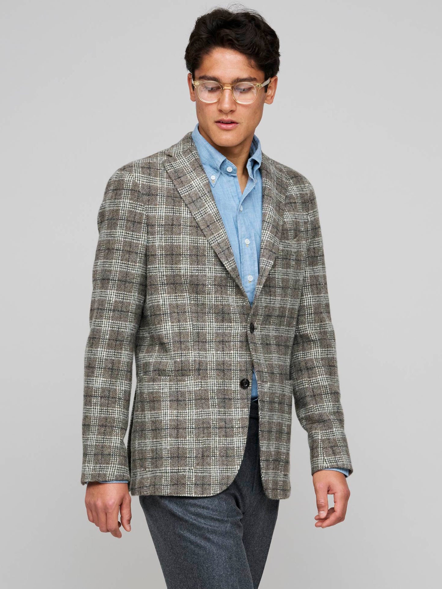 K Jacket, Grey/Ecru Check