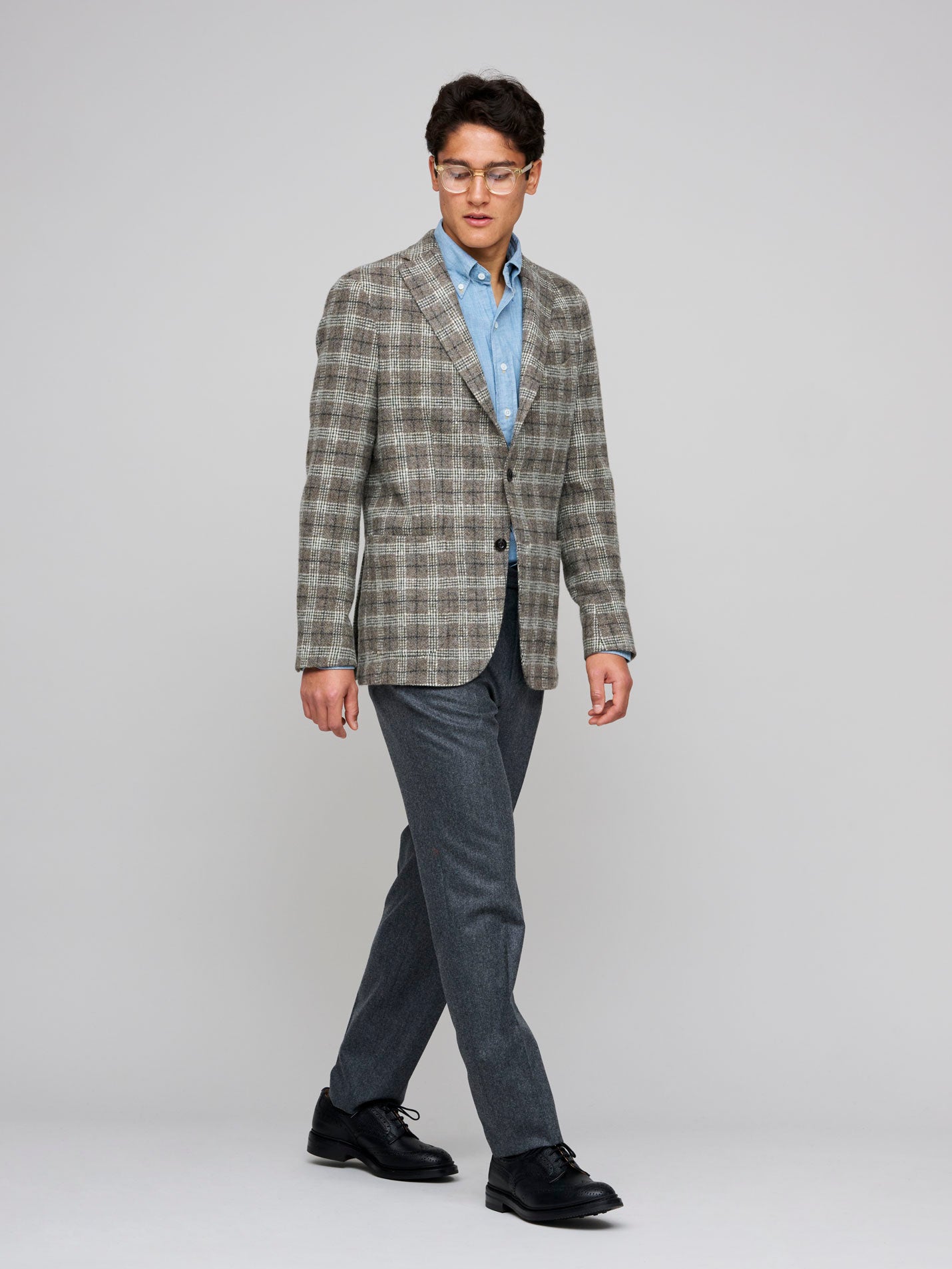 K Jacket, Grey/Ecru Check