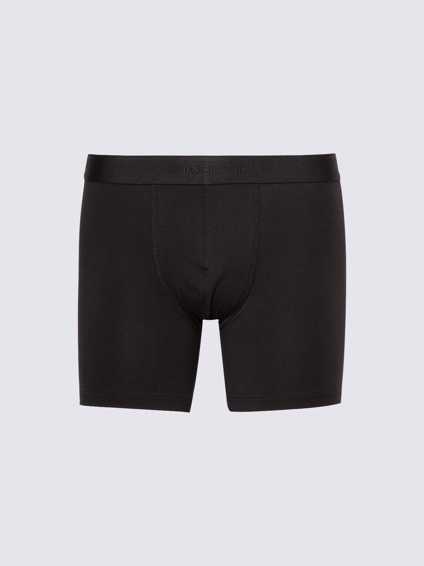Men's Long Leg Stretch Cotton Trunks, Black