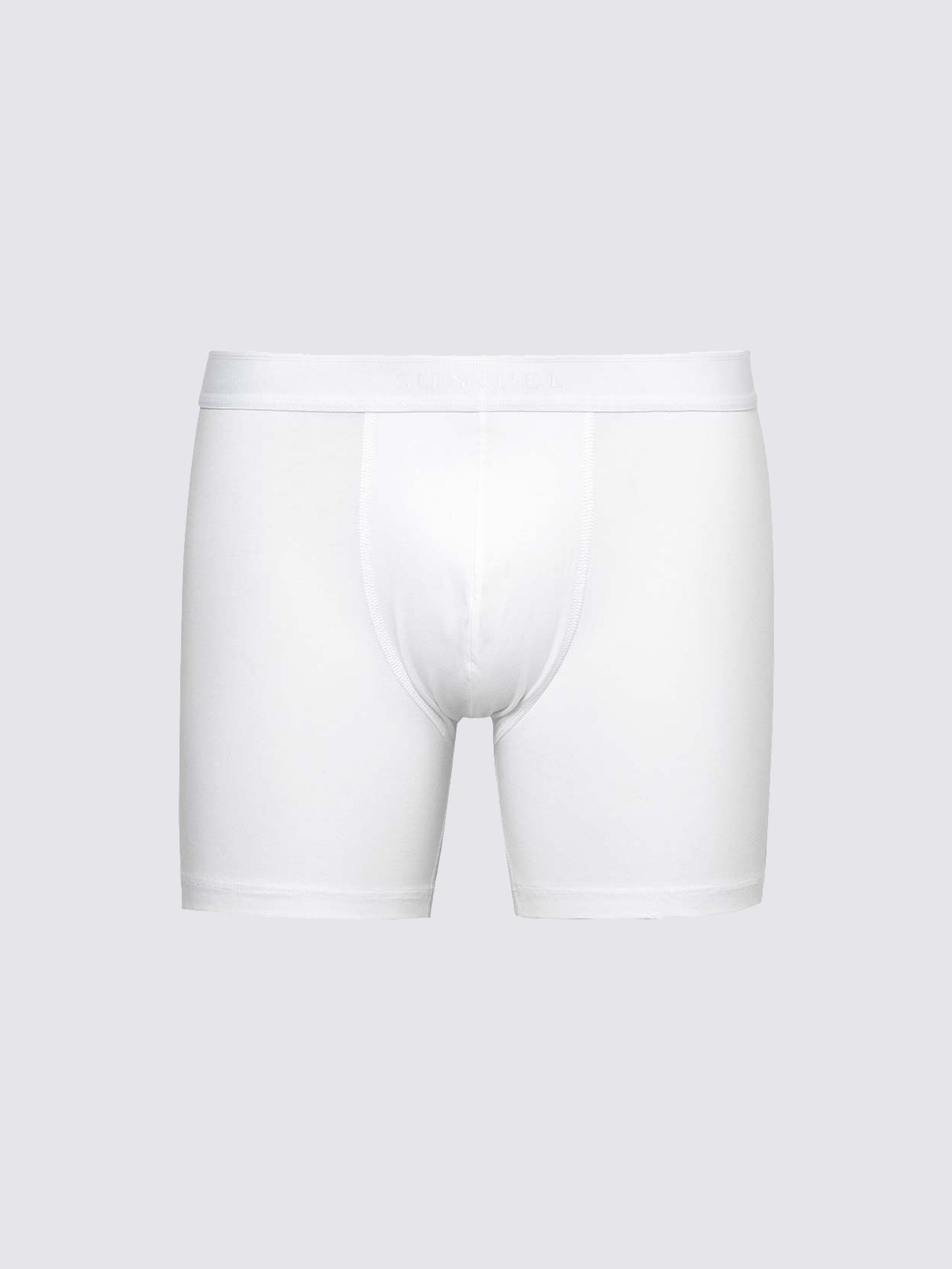 Men's Long Leg Stretch Cotton Trunks, White