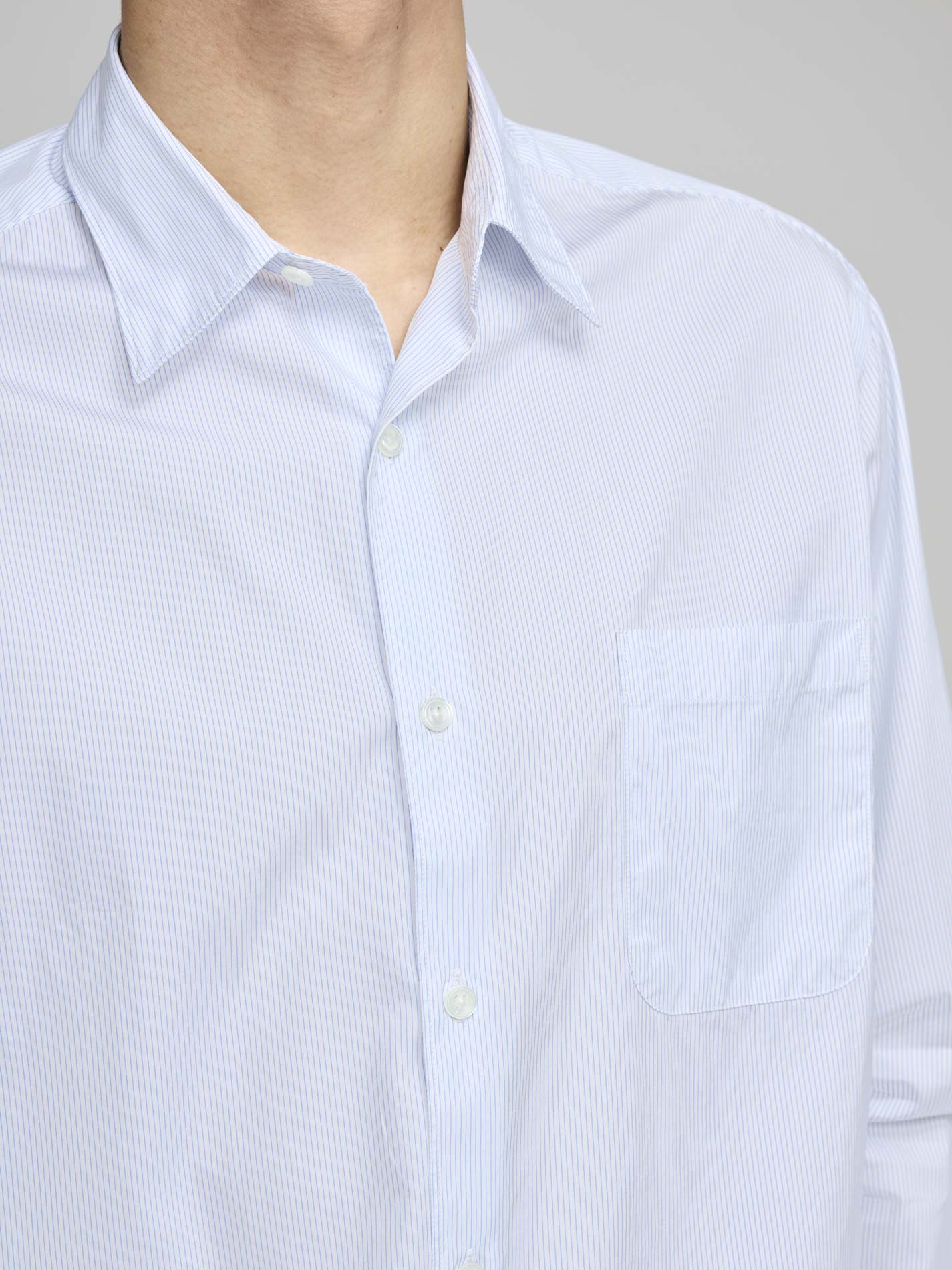 New Standard Shirt, White/Blue Narrow Stripe