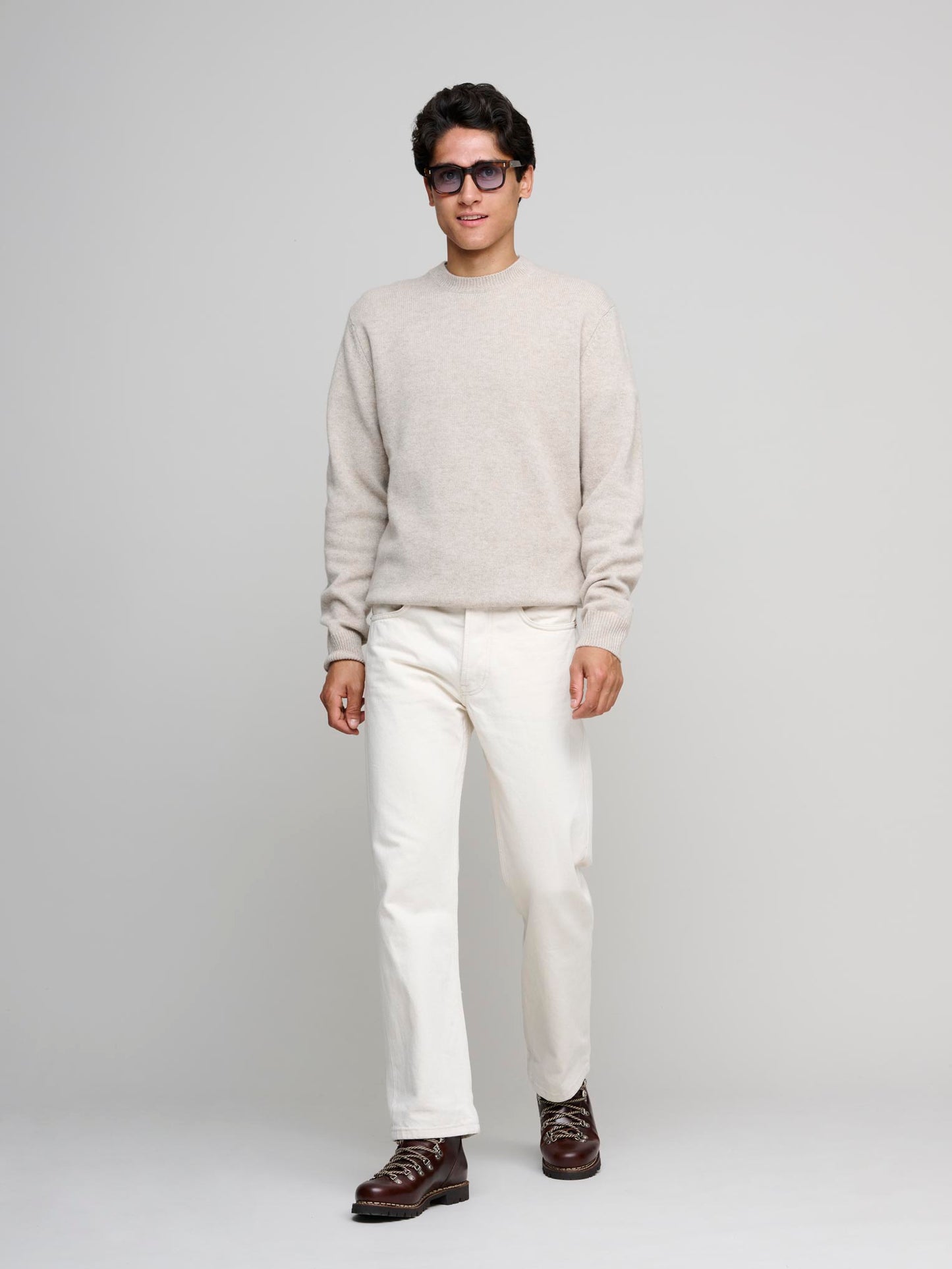 Cashmere/Lambswool Crew,  Oatmeal