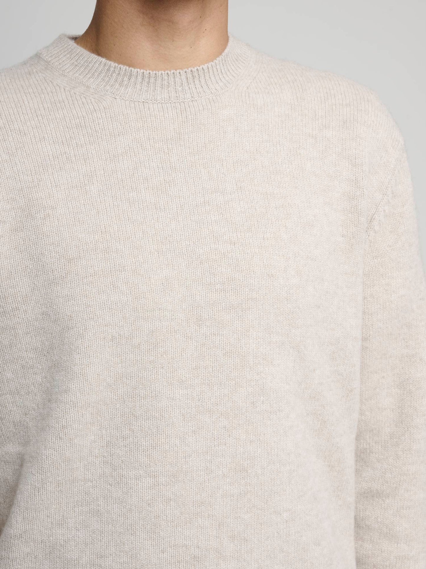 Cashmere/Lambswool Crew,  Oatmeal