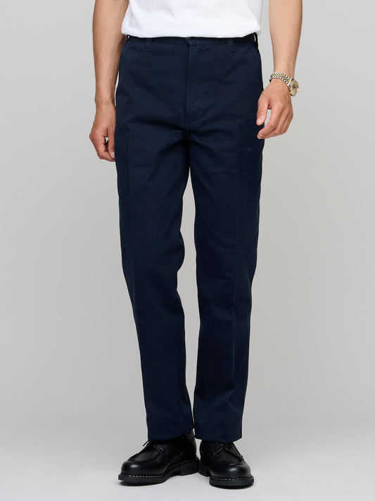 Textured Cotton Flat Front Chino, Navy