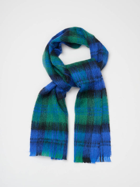 Mohair Scarf, Black Watch Check
