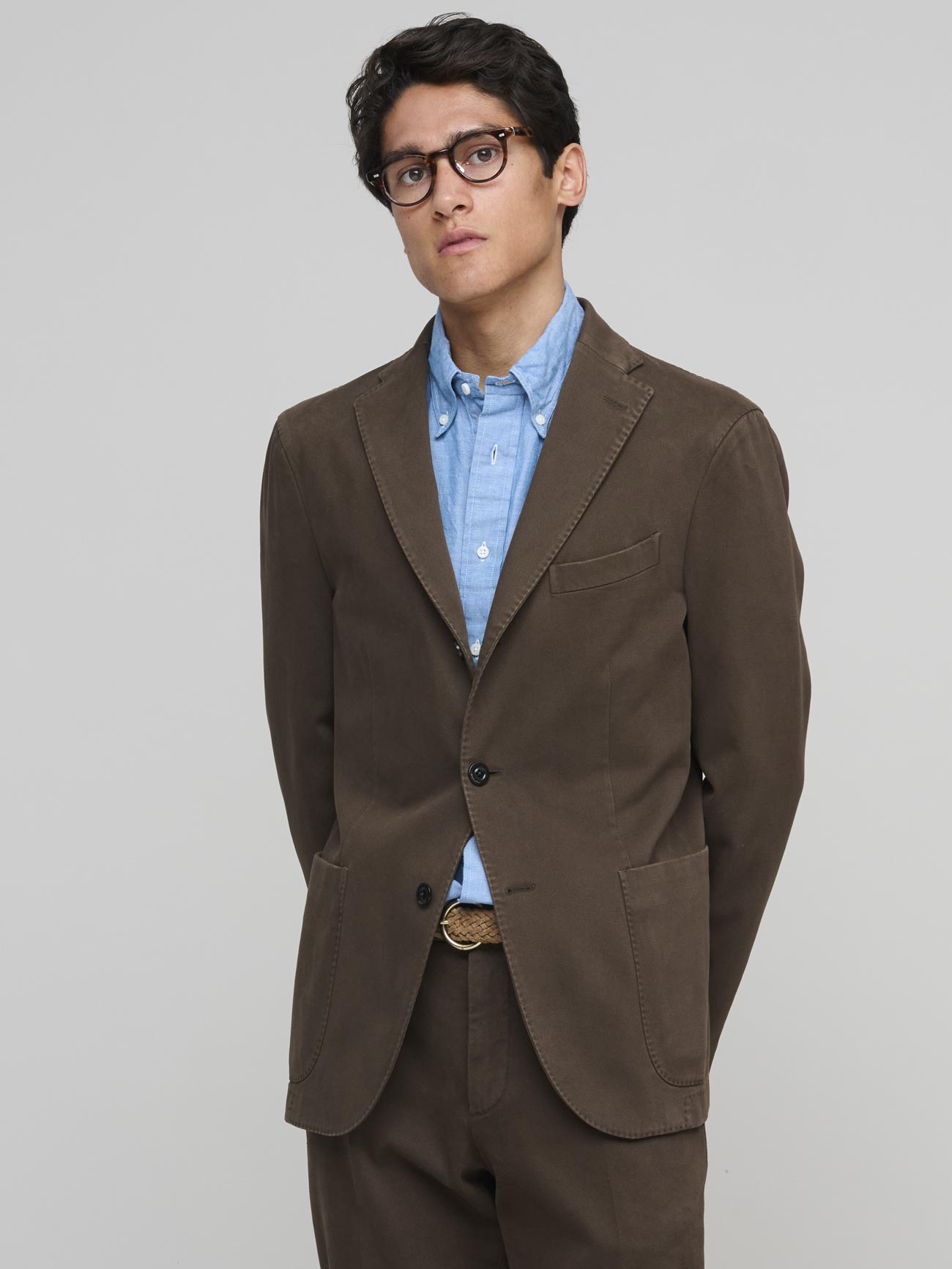 K Jacket Suit Cotton, Chocolate Brown