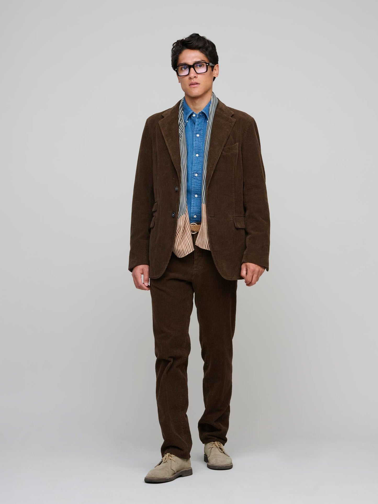 Wide Whale Corduroy Suit, Chocolate
