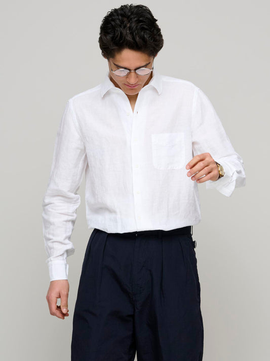 Bowles Linen Shirt, White