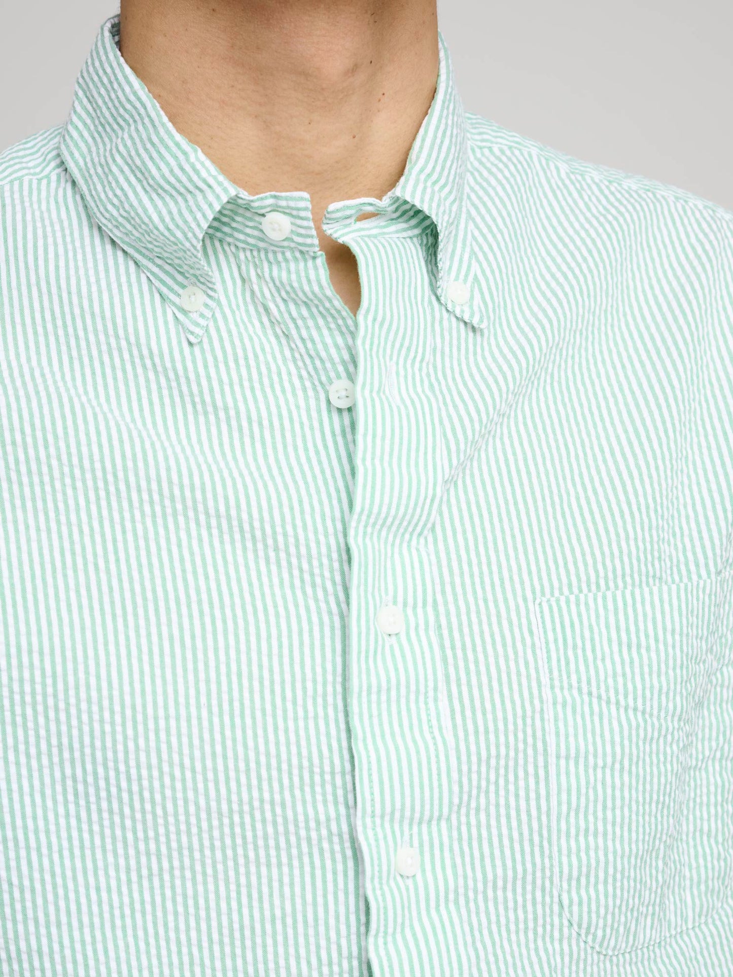 Yarn-Dyed Seersucker Shirt, Mint
