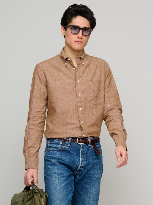 Cotton & Linen Shirt, Brown