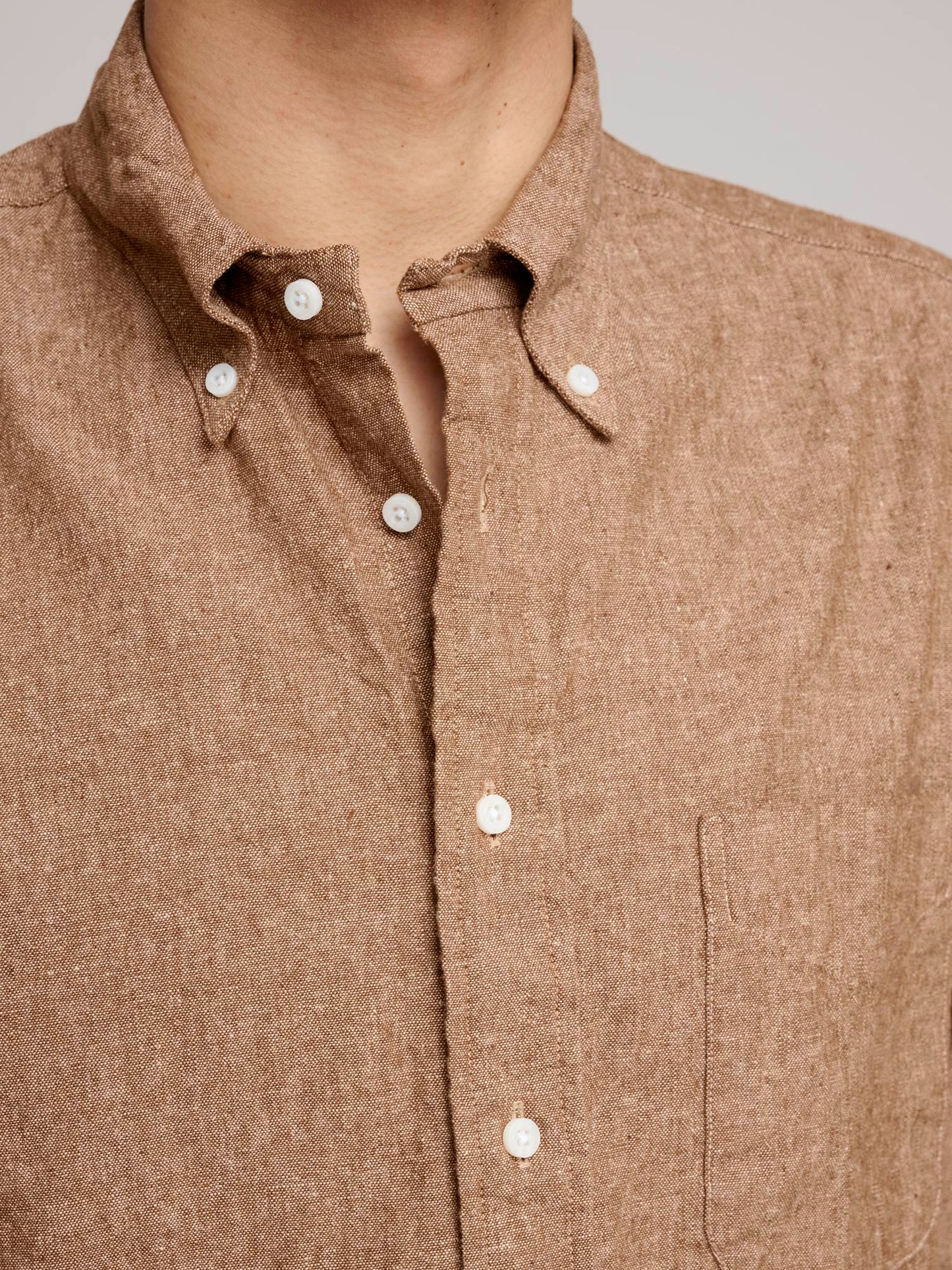 Cotton & Linen Shirt, Brown