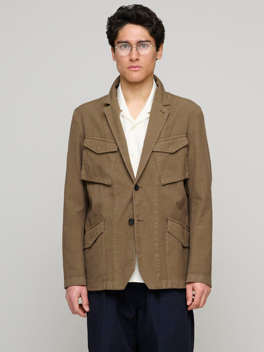 Safari Jacket Cotton & Linen, Brown