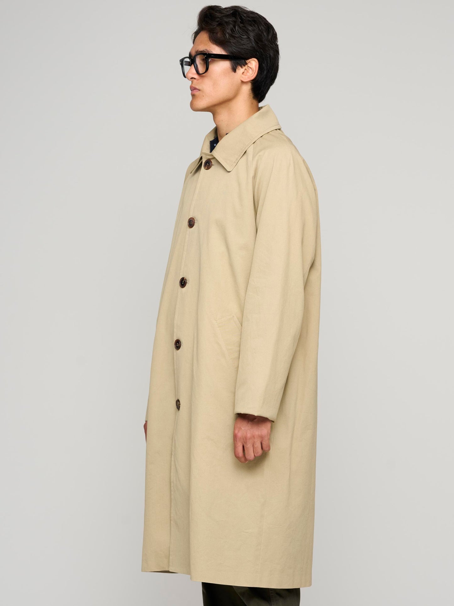 Raglan Cotton Coat, Beige