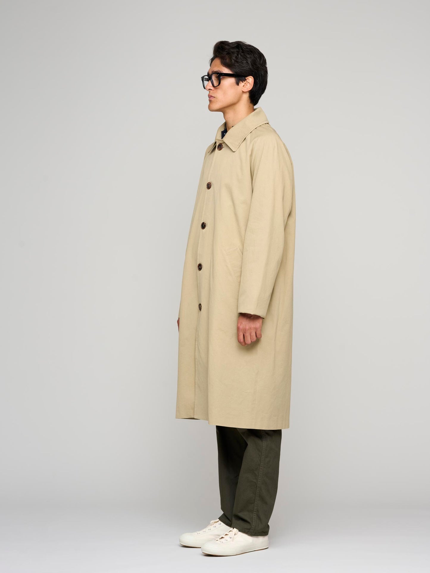 Raglan Cotton Coat, Beige