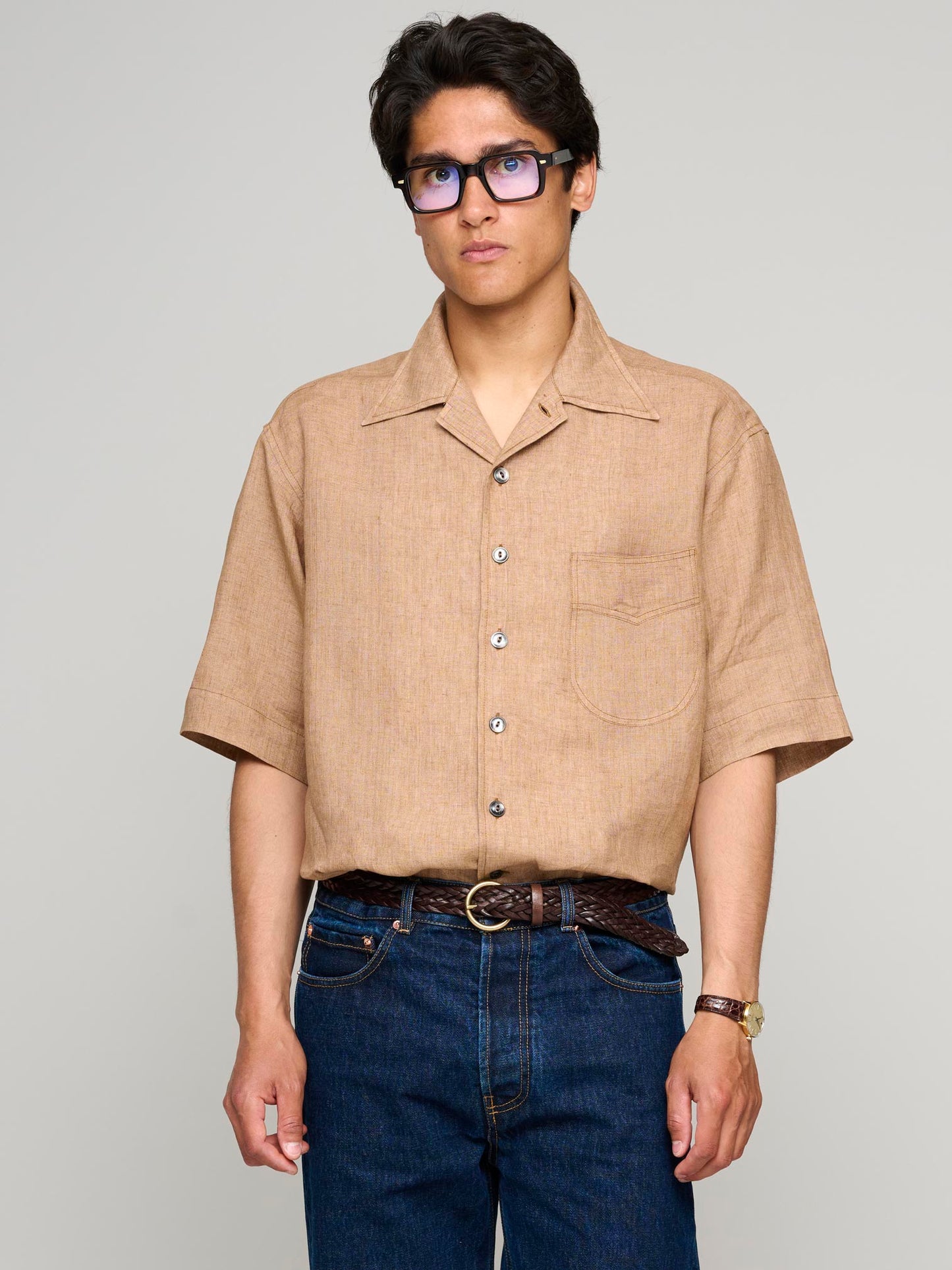 Come Up To The Camp Shirt Lightweight Linen, Nut