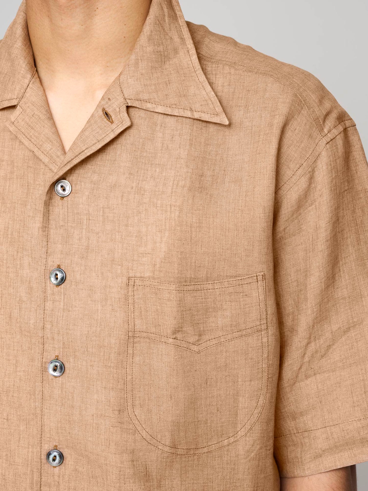 Come Up To The Camp Shirt Lightweight Linen, Nut