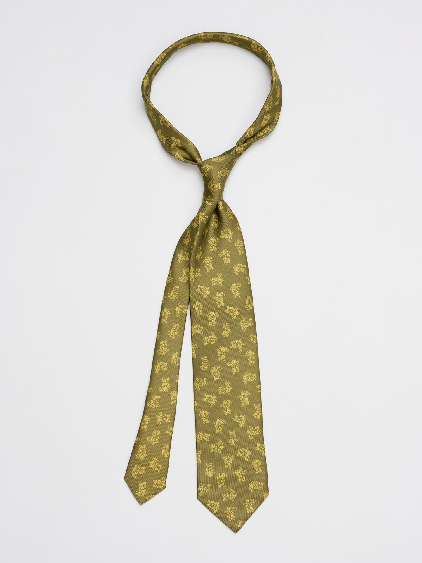 Mini Turtle Silk Tie, Green