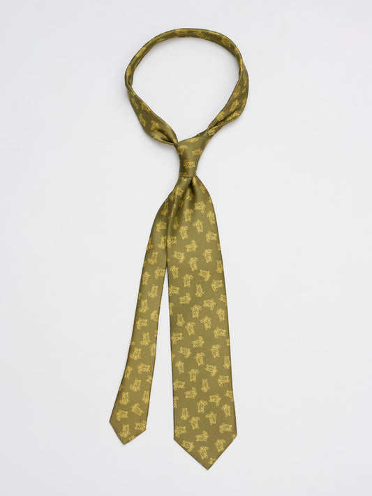 Mini Turtle Silk Tie, Green