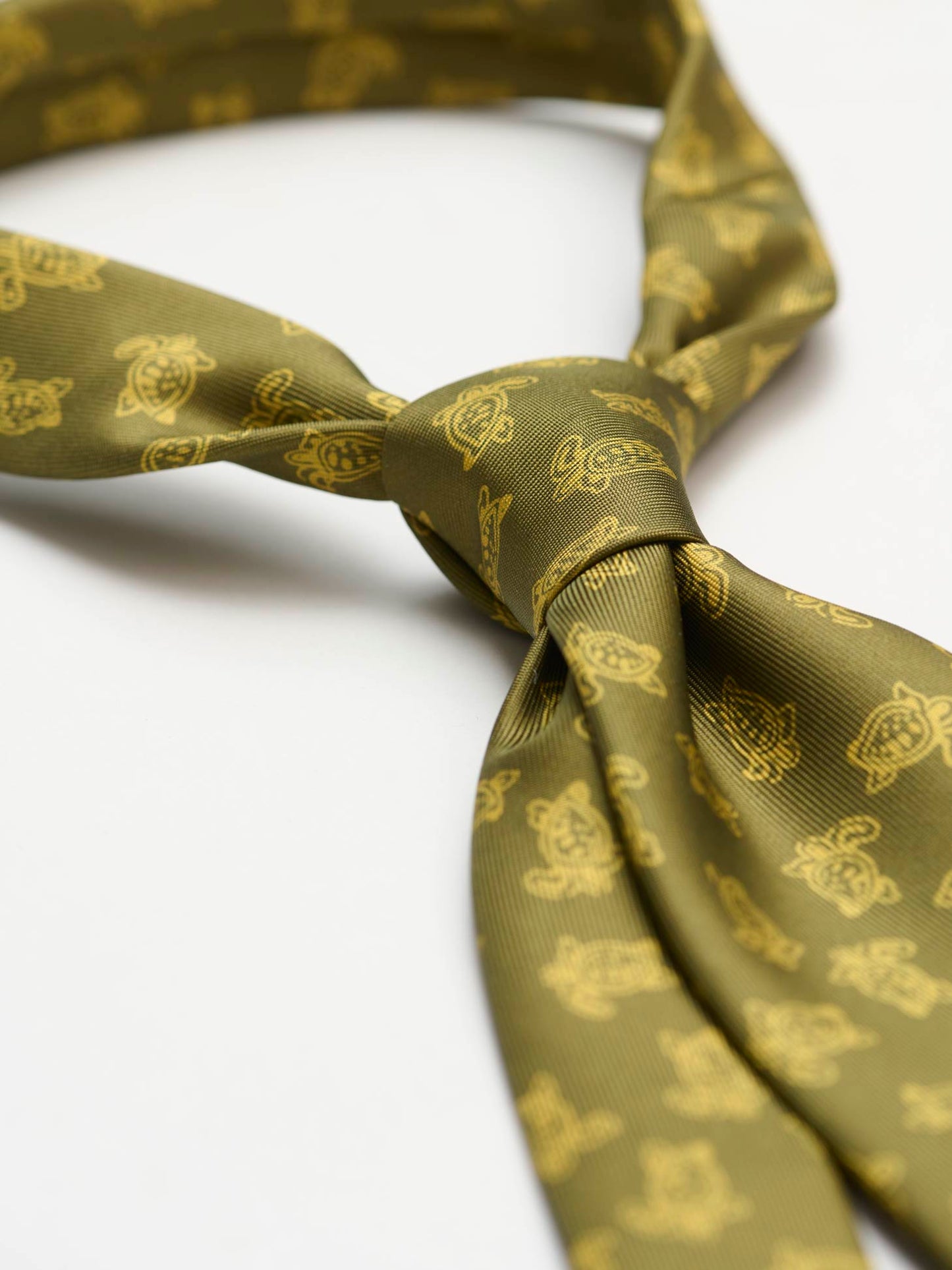 Mini Turtle Silk Tie, Green