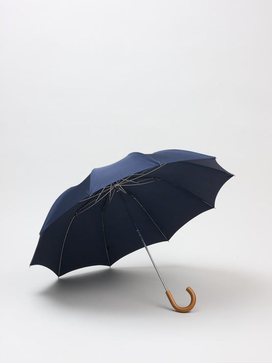 Premium Nylon Telescopic Umbrella w. Malacca Handle, Navy