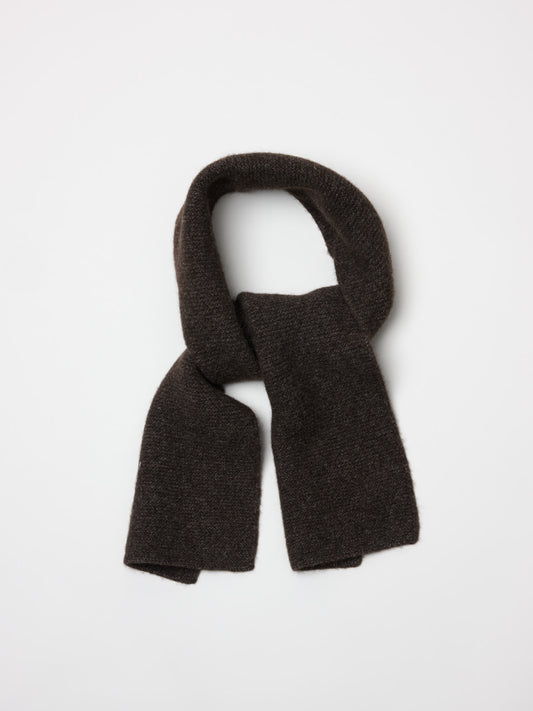 Small Scarf Yak Wool Cashmere Blend, Coffee Twist