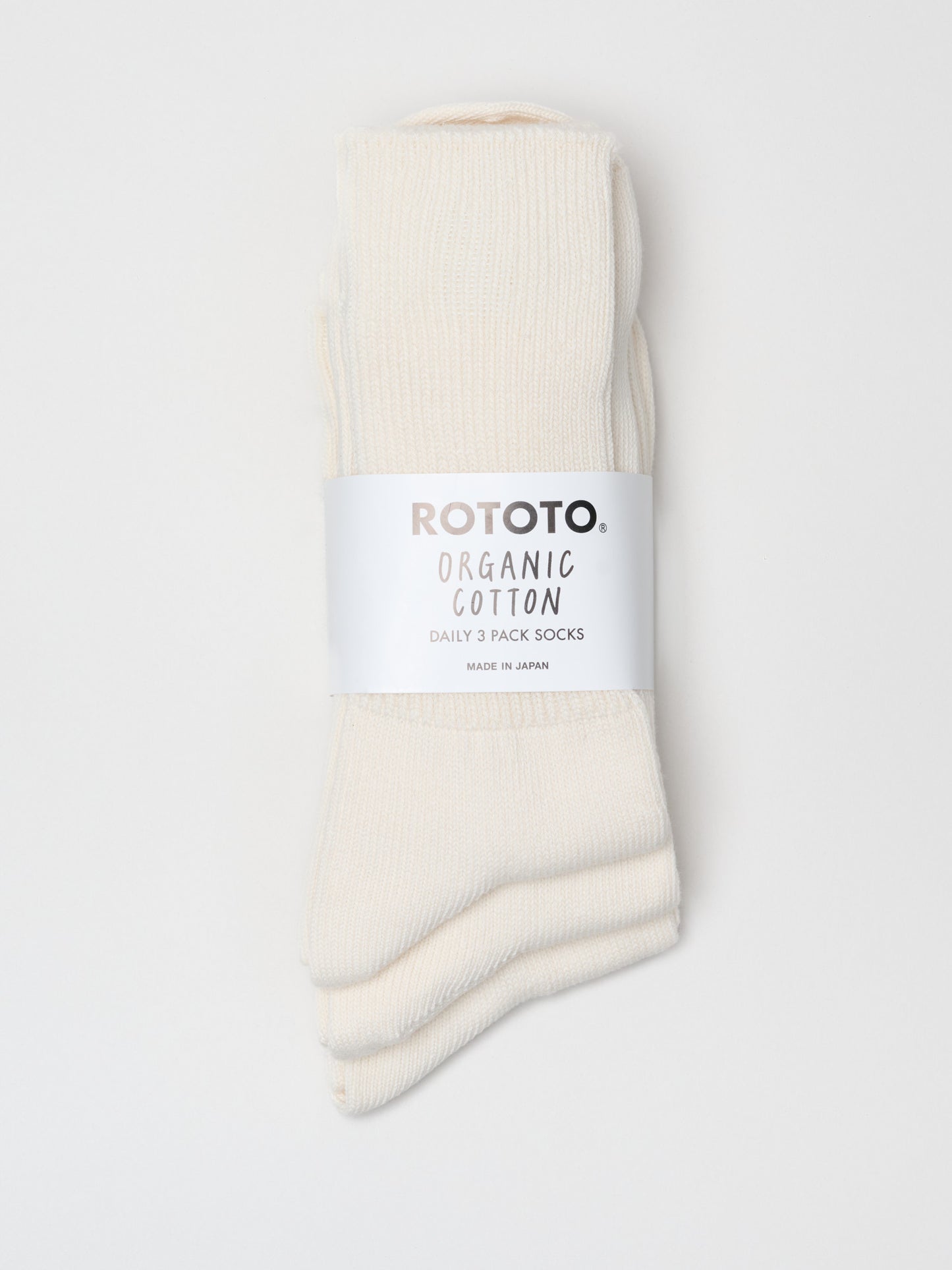 Ribbed Crew 3-Pack, Ivory