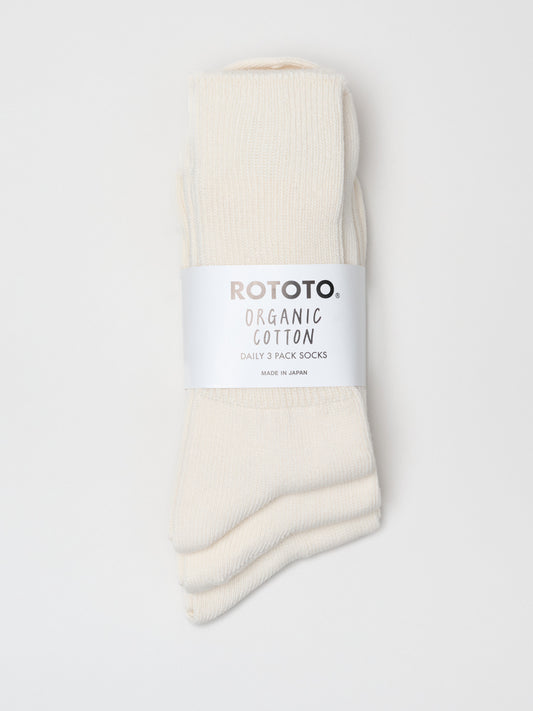 Ribbed Crew 3-Pack, Ivory