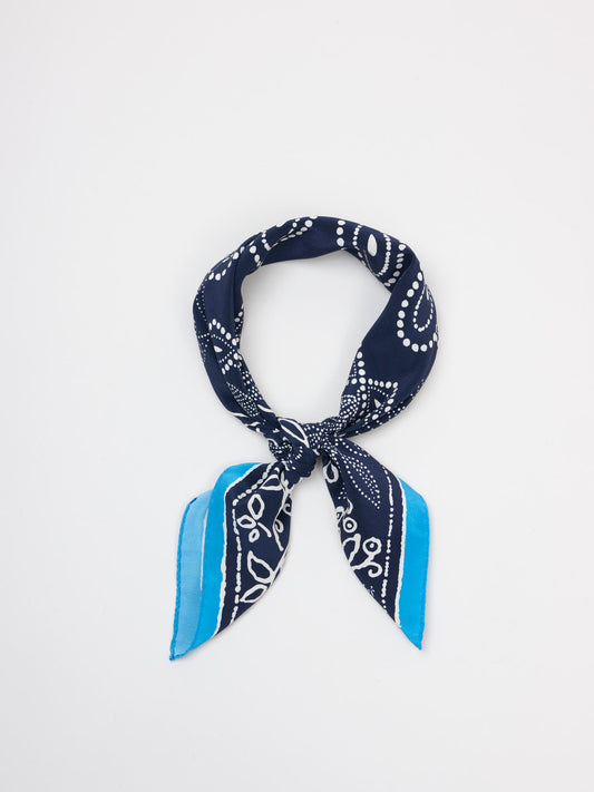 Floral Paisley Bandana, Navy & Blue