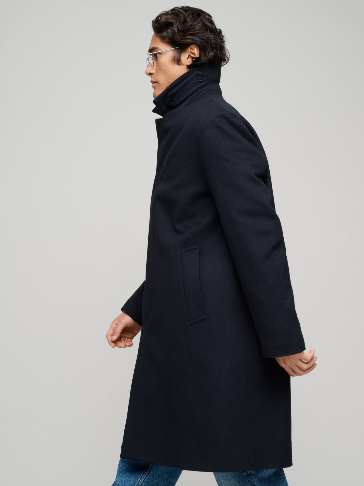 Dunkeld Wool Coat, Navy
