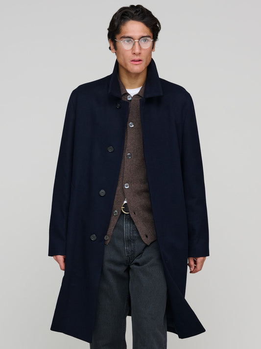 Dunkeld Loro Piana Rain System Wool Coat, Navy
